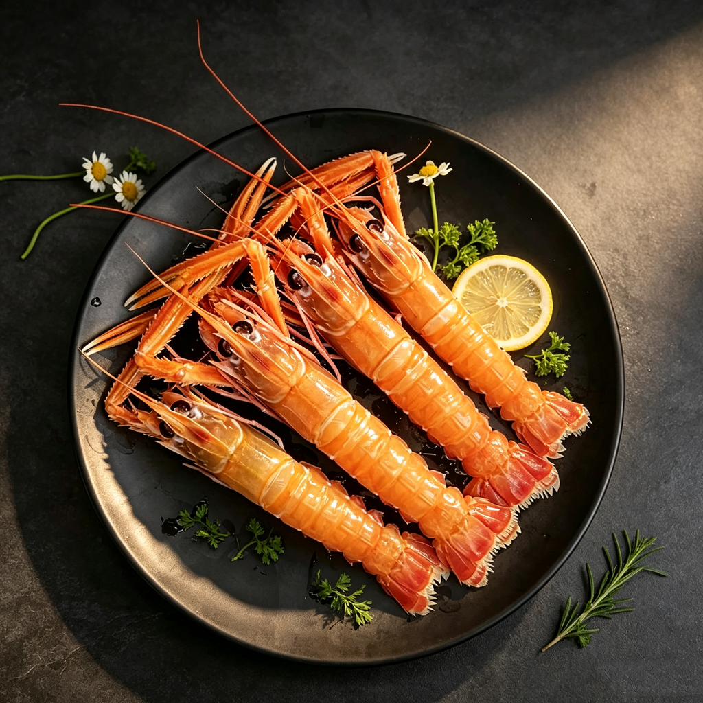 Deep Sea Scampi Langoustines Raw Seafood