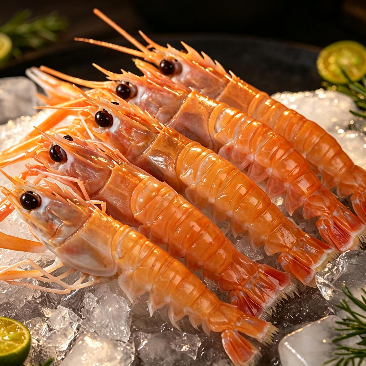 Deep Sea Scampi Langoustines Raw Seafood
