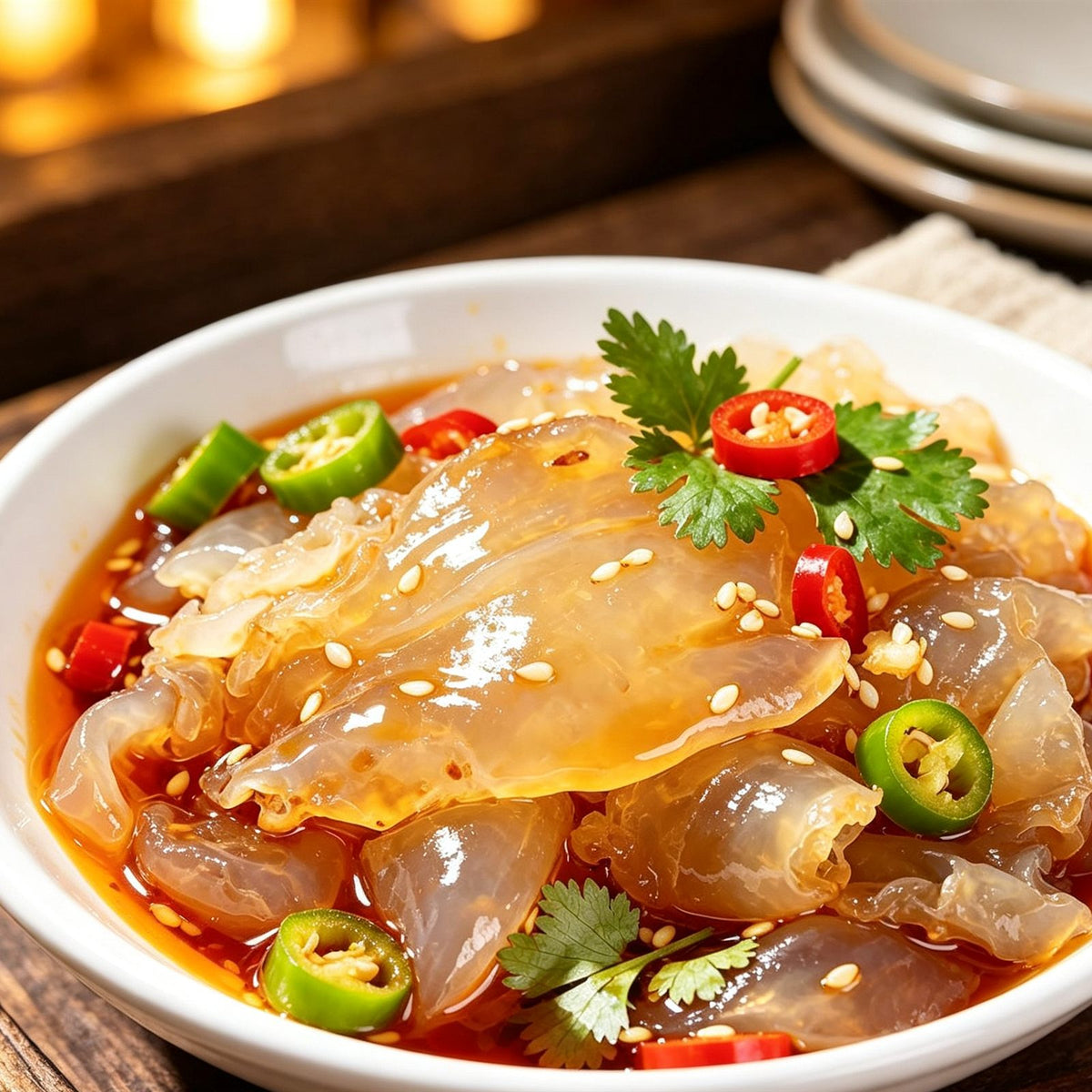 Chilled Jellyfish Salad Ready to Serve